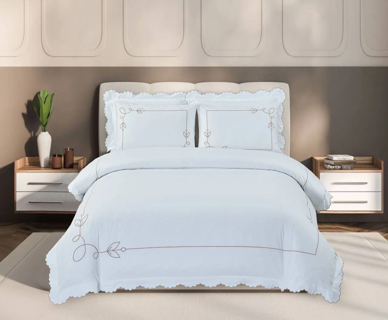 דגם ״רימון״- רקמה סהרה צפיפות 500 tc