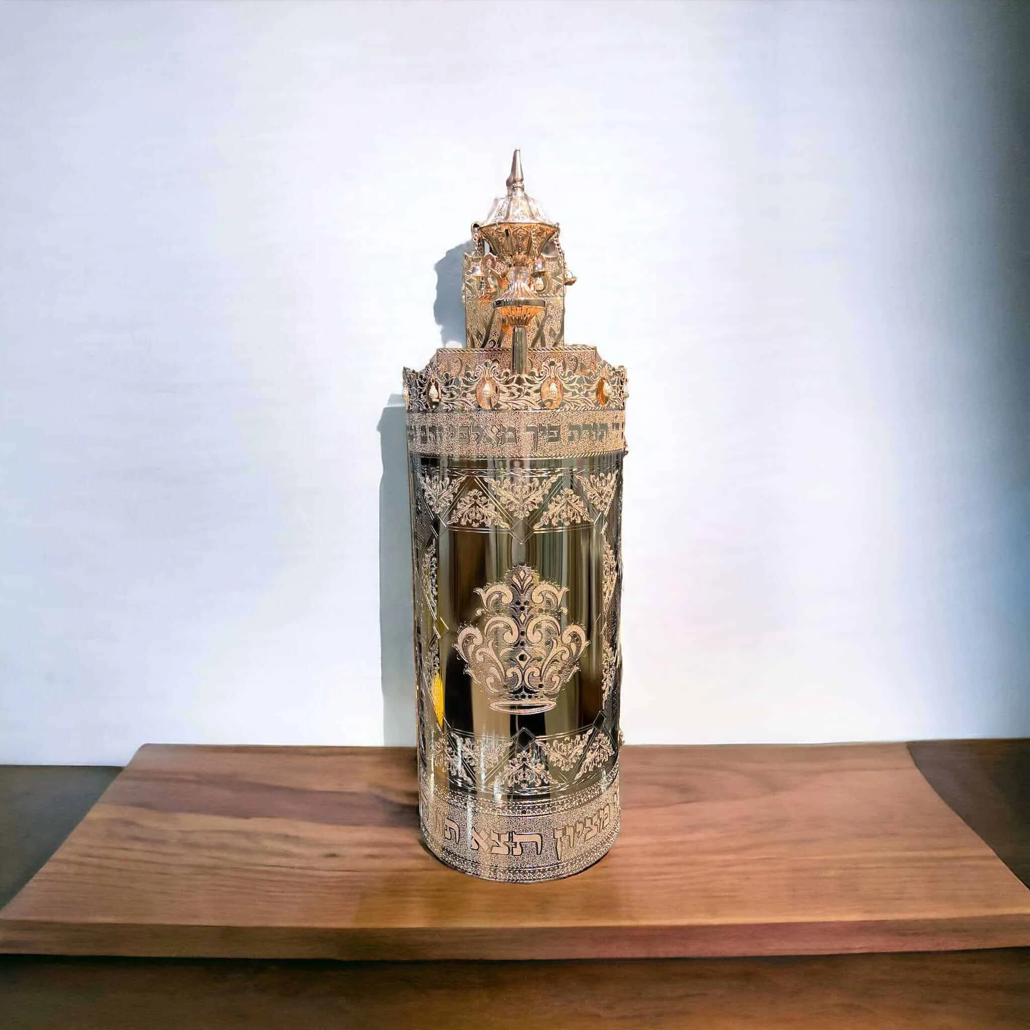 תיק לספר תורה פרימיום דגם "עשרת הדיברות" רוז גולד