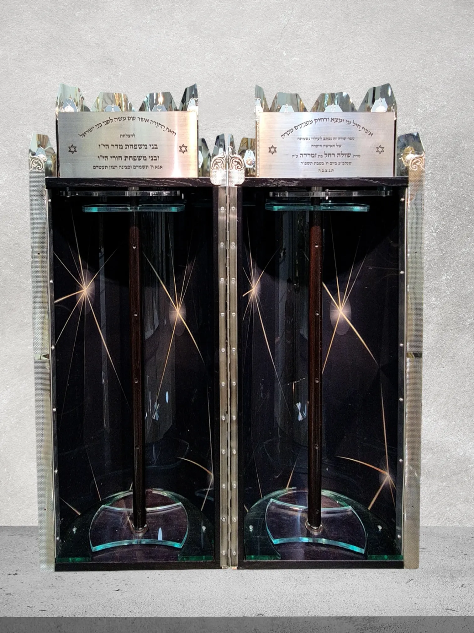 תיק לספר תורה פרימיום דגם “מגן דוד” טקסטורה כחולה בעיצוב אישי