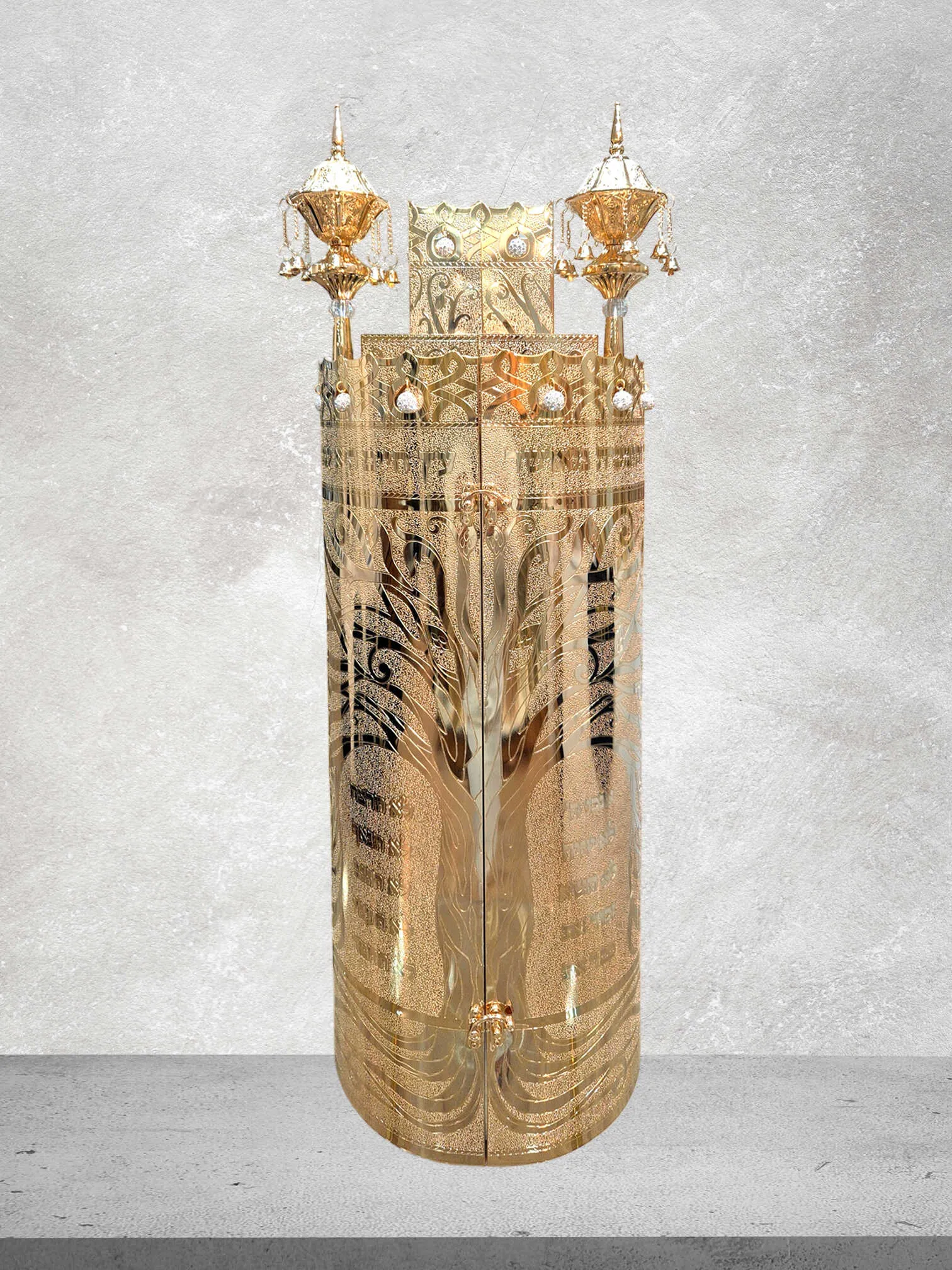 תיק לספר תורה פרימיום דגם "עץ חיים" ציפוי זהב טהור